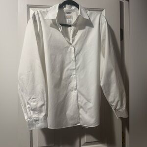 Talbots classic crisp white button down Cotton wrinkle resistant